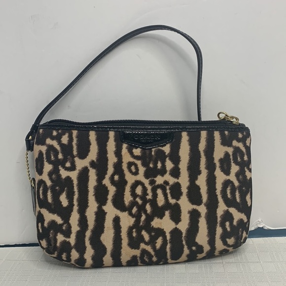 Coach 52084 SIS Ocelot Pattern & Black Patent Leather Trim Small Wristl-et - Picture 1 of 10